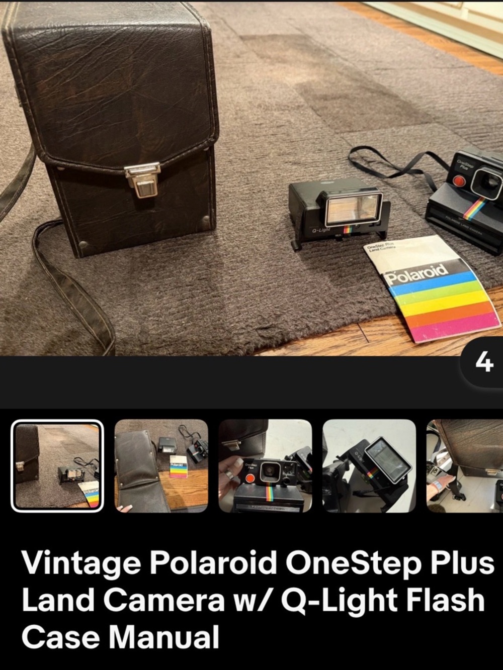 Polaroid OneStep Instant Camera in Black with Rainbow Accent